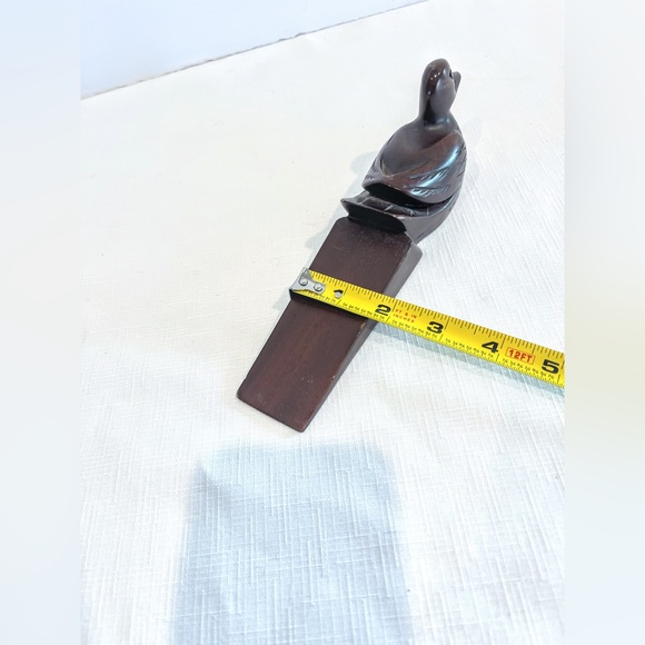 Vintage Froelich Wooden Duck Door Stop Jam Stay Wedge Hand Crafted Mahogany - Picture 7 of 8